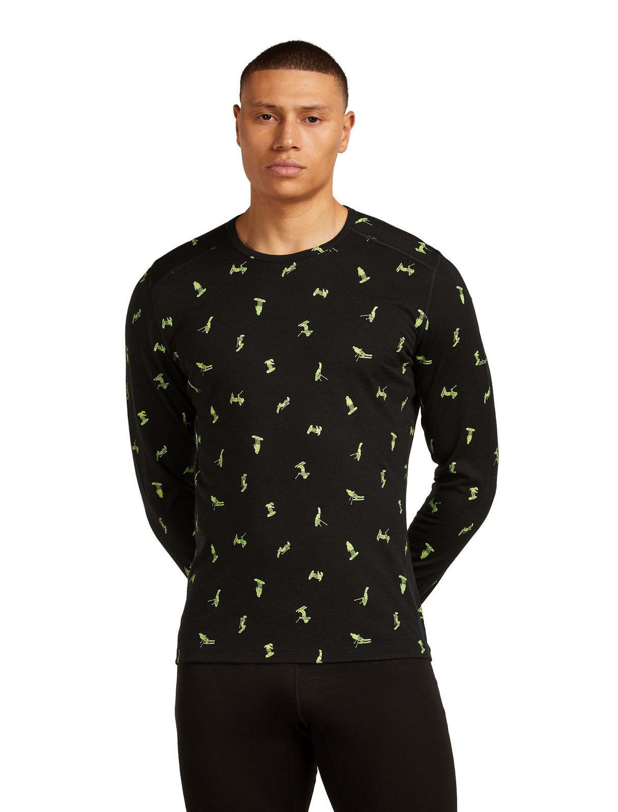 Men's thermal underwear shirt Icebreaker Merino 200 Oasis LS Crewe Snow Day