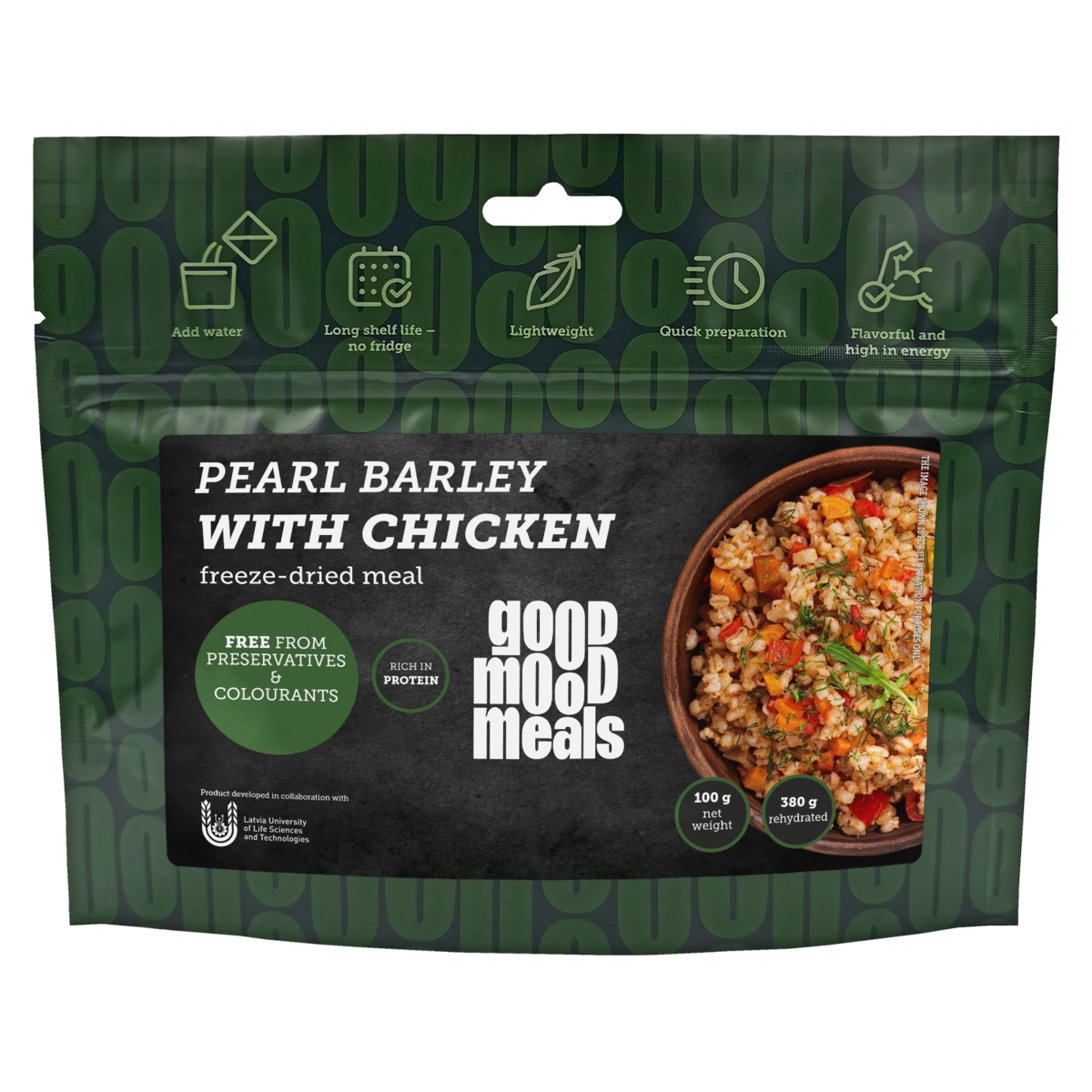 Liofilizēta pārtika Good Mood Meals pērļu grūbas ar vistu