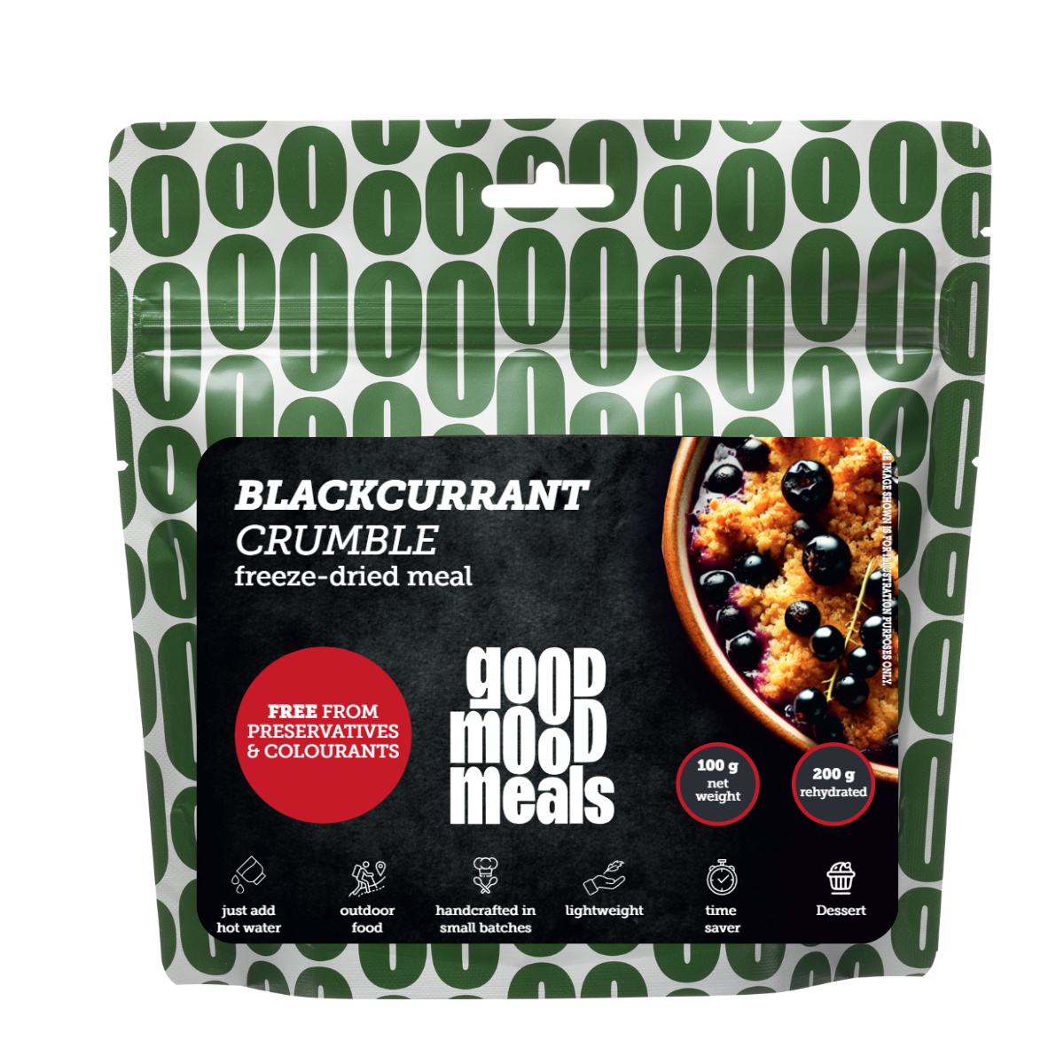 Freeze-dried food Good Mood Meals blackcurrant crumbs
