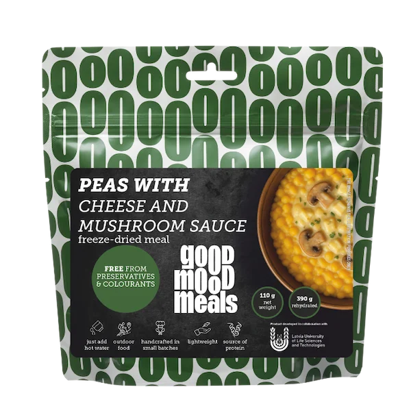 Freeze-dried food Good Mood Meals Peas with cheese and mushroom sauce
