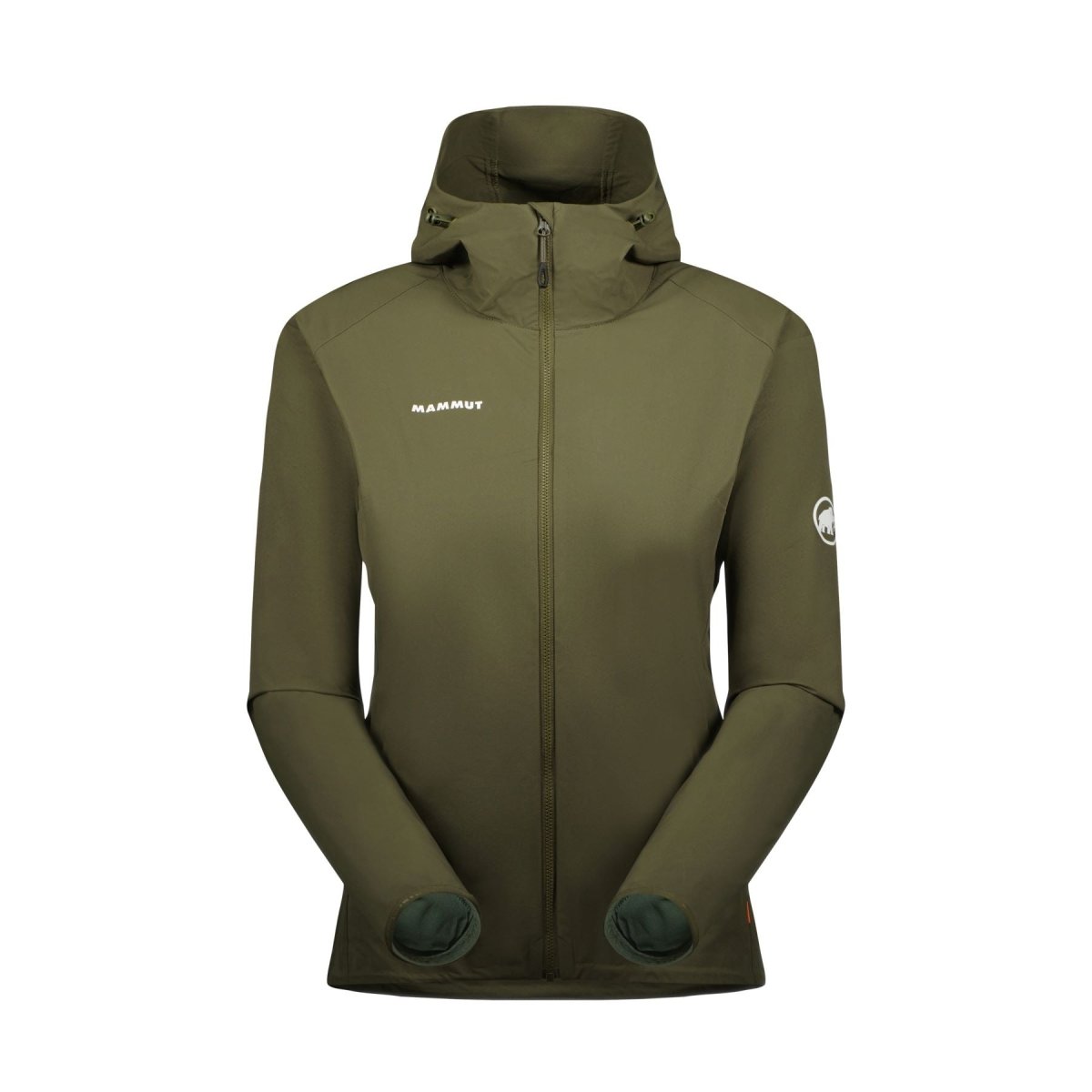 Vējjaka Mammut Granite SO Hooded sieviešu Iguana-White Logo