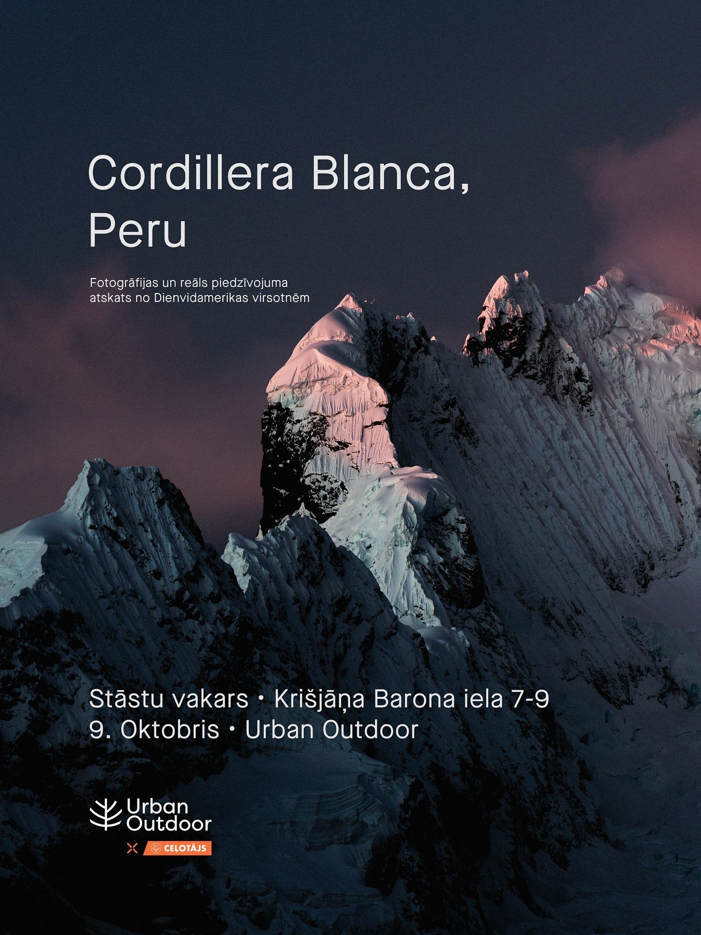 BILŽU un stāstu vakars: Cordillera Blanca, Peru kopā ar Artūru Strautiņu un Ediju Veinbergu
