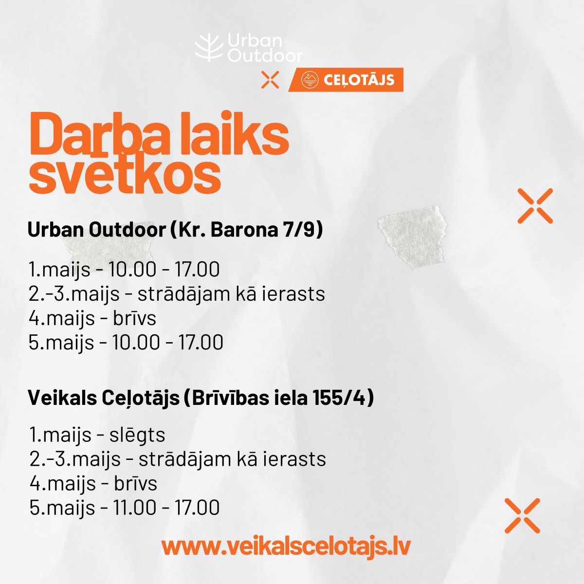 veikals ceļotājs darba laiks maija brīvdienās 2025