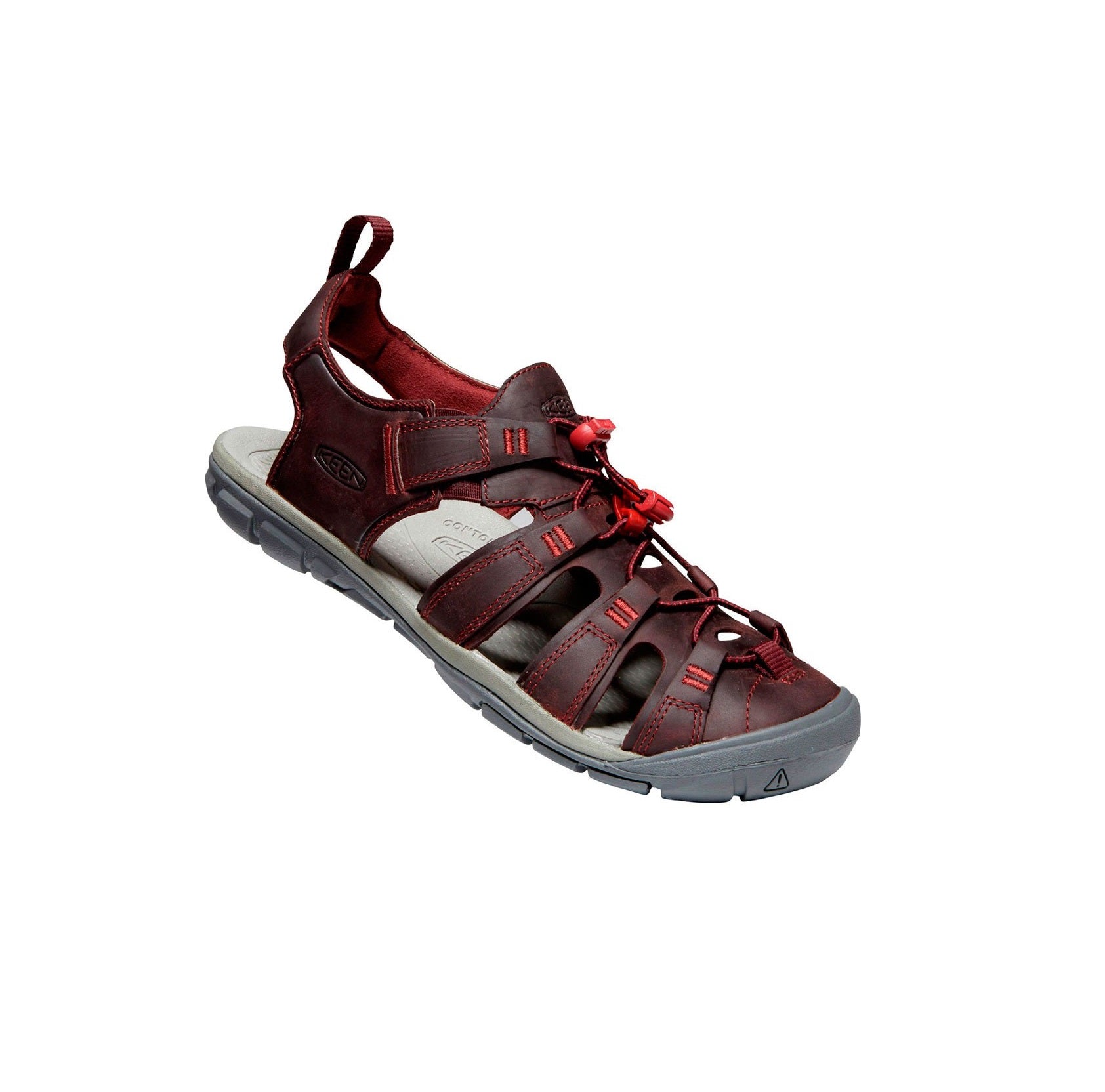 Keen Clearwater CNX Leather sieviešu sandales Wine Red Dahlia