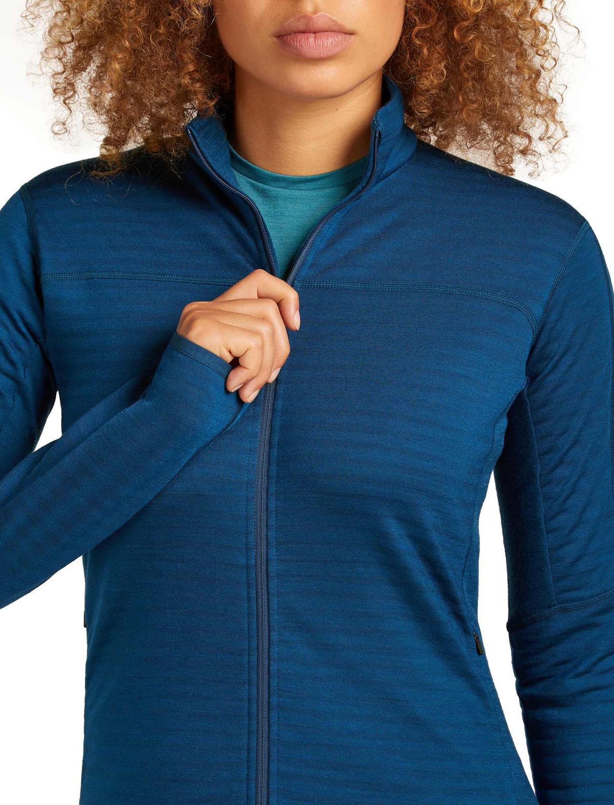 Vilnas flīsa jaka Icebreaker Real Fleece Descend LS Zip sieviešu