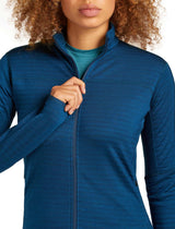 Vilnas flīsa jaka Icebreaker Real Fleece Descend LS Zip sieviešu