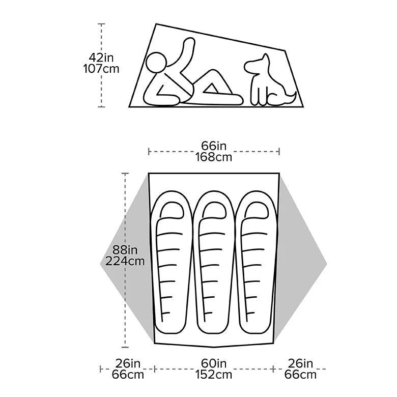 Telts Big Agnes Tiger Wall Ultralight 3-vietīga