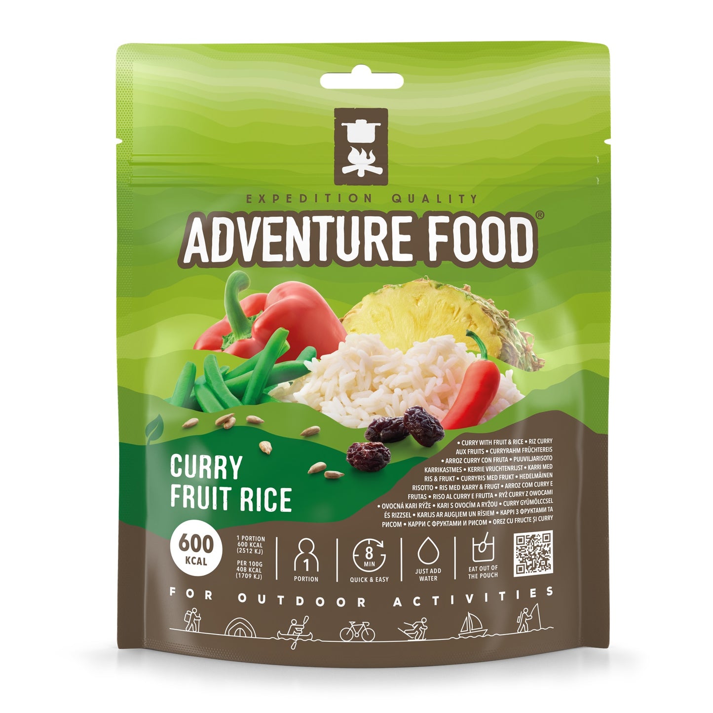 Tūristu pārtika Adventure Food Curry Fruit and Rice