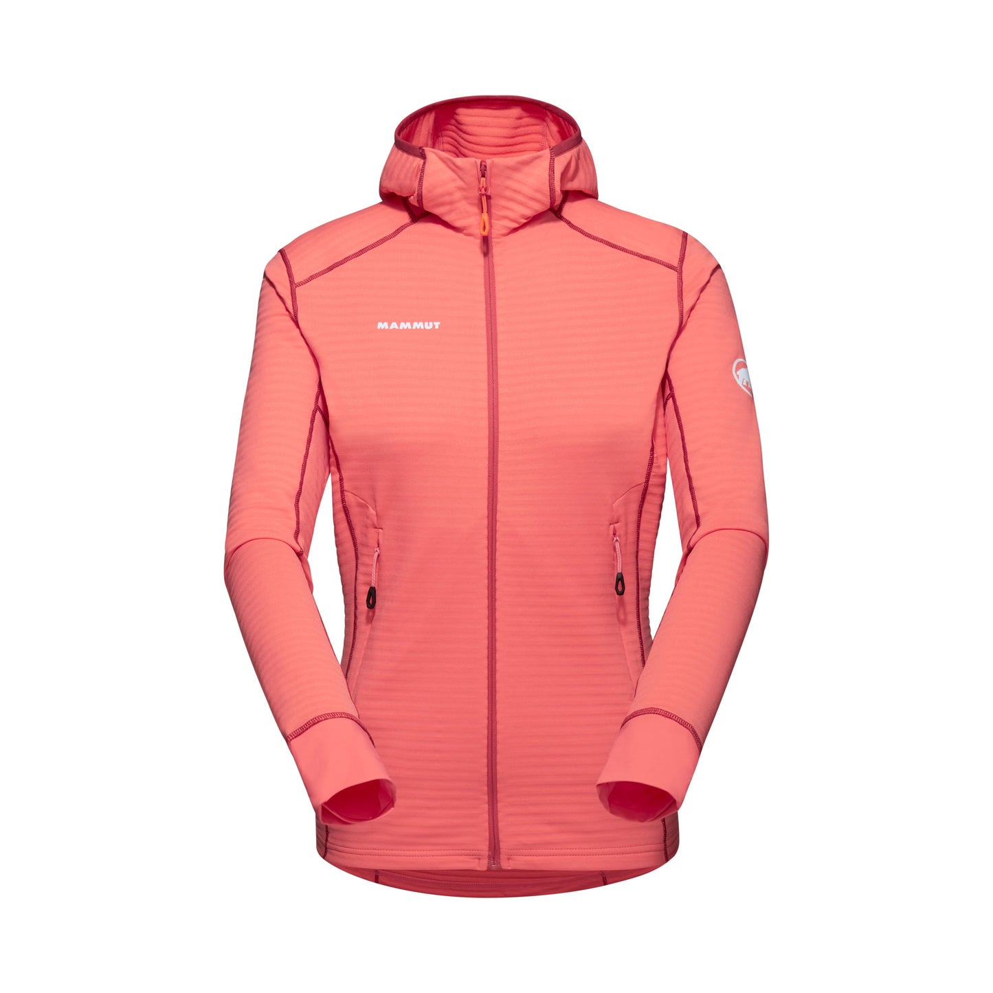 Flīsa jaka Mammut Taiss Light ML Hooded sieviešu Salmon-Terracotta