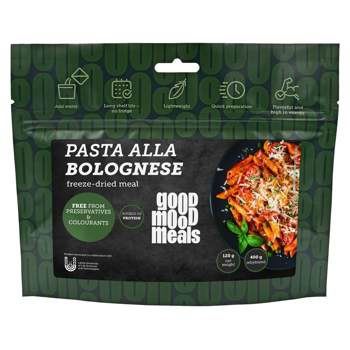 Freeze-dried food Good Mood Meals Pasta with Bolognese sauce