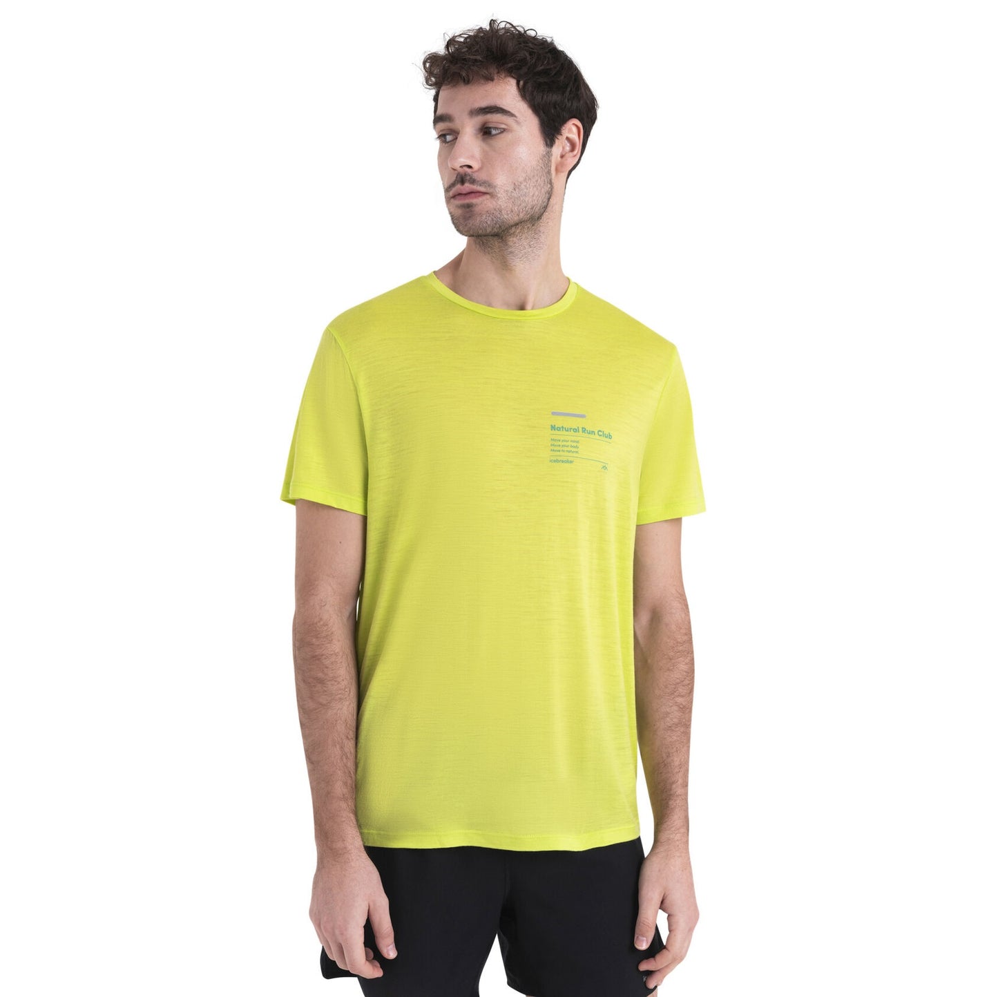 Merino T-krekls Icebreaker 150 Tech Lite III Natural Run Club 2.0 vīriešu