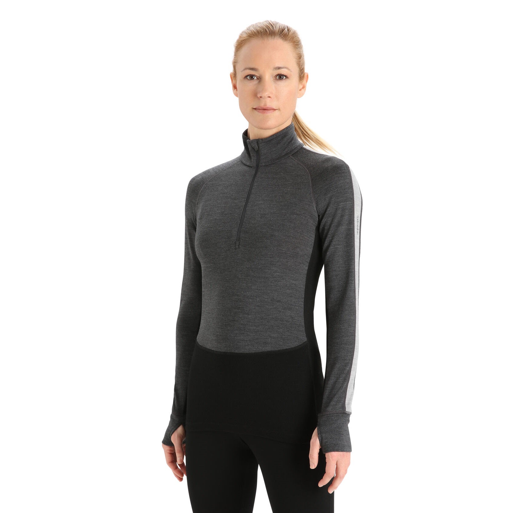 Termokrekls Icebreaker ZoneKnit 260 LS HZ merino sieviešu Jet heather black