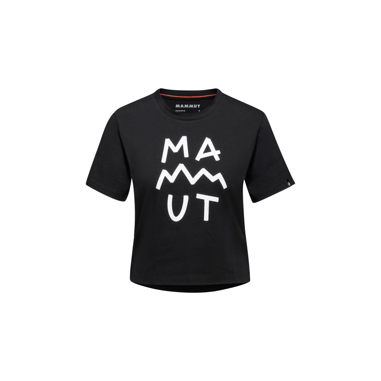 T-krekls Mammut Massone Cropped Lettering sieviešu Black