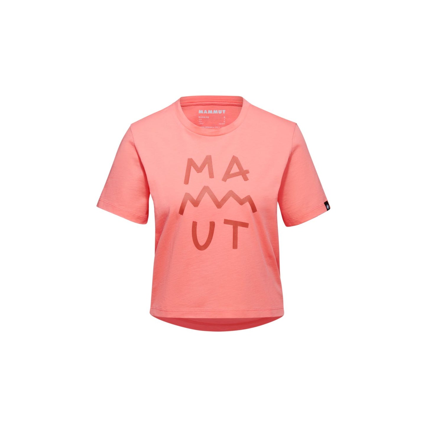 T-krekls Mammut Massone Cropped Lettering sieviešu Salmon