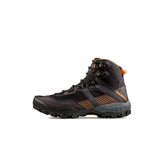 Pārgājienu zābaki Mammut Ducan II High GTX vīriešu Black-Dark Tangerine