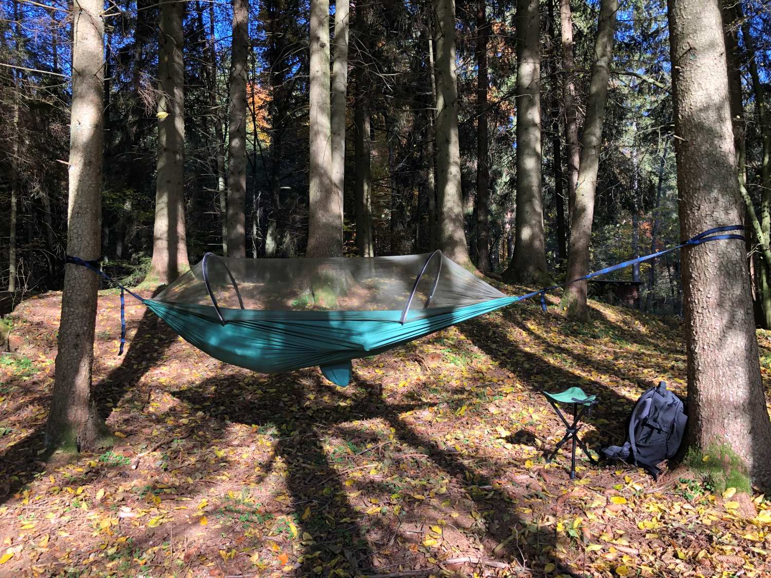 Šūpuļtīkls ar moskītu tīklu Origin Outdoors Hammock Pop-Up Mosquito Net