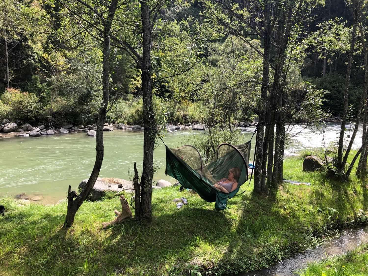 Šūpuļtīkls ar moskītu tīklu Origin Outdoors Hammock Pop-Up Mosquito Net