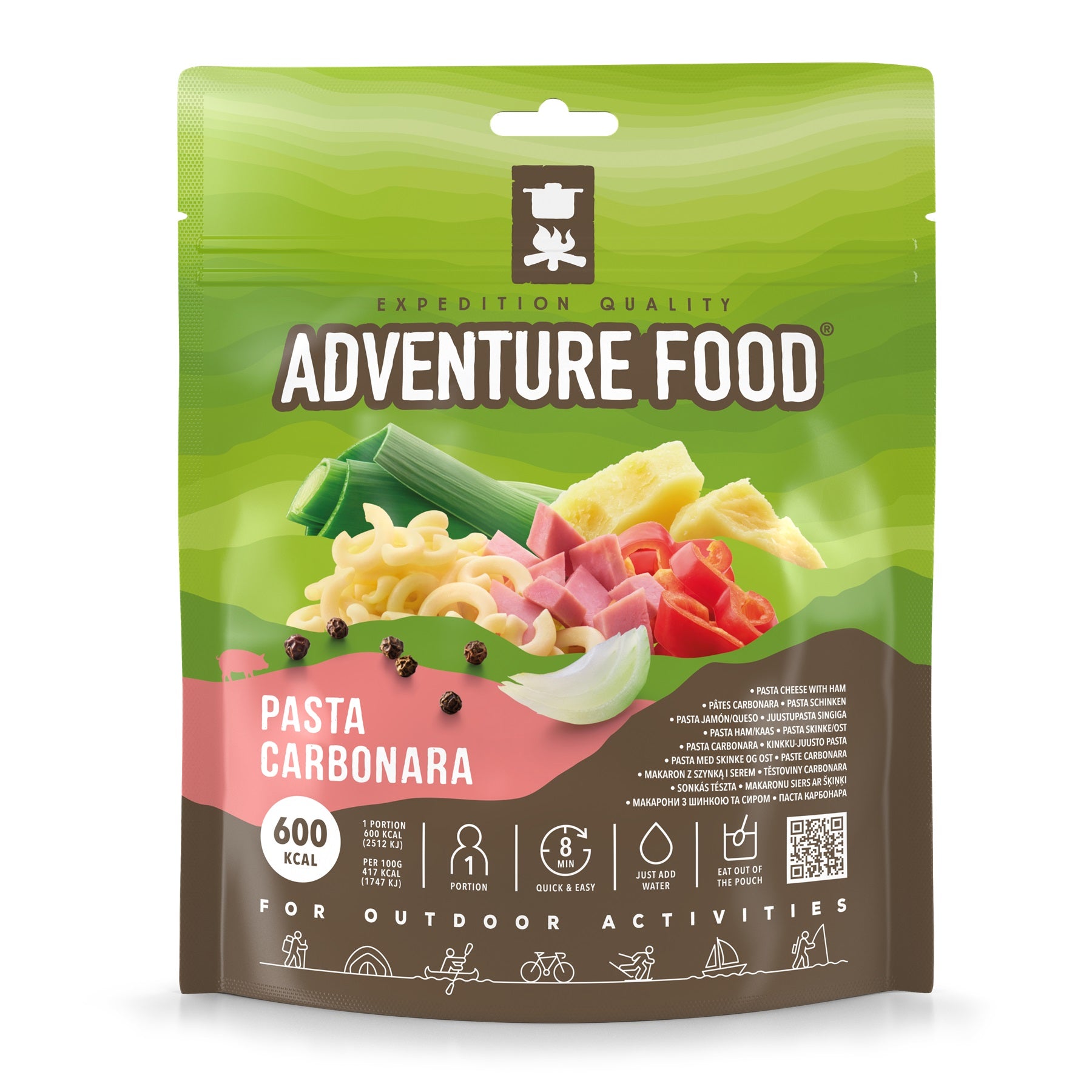 Tūristu pārtika Adventure Food Pasta Carbonara