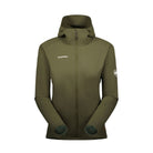 Vējjaka Mammut Granite SO Hooded sieviešu Iguana-White Logo