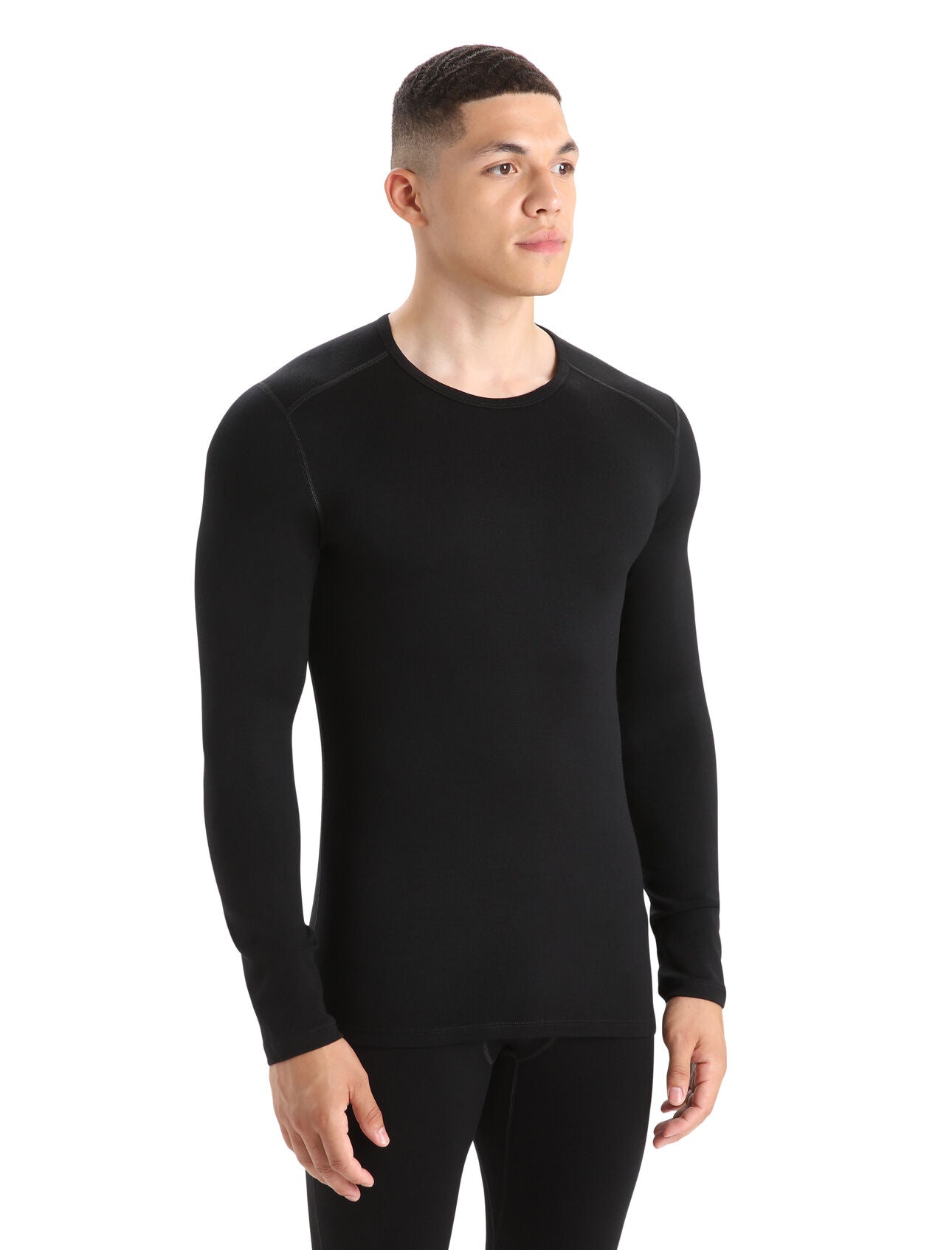 Icebreaker 260 Tech LS Crewe merino termokrekls vīriešu Black XL